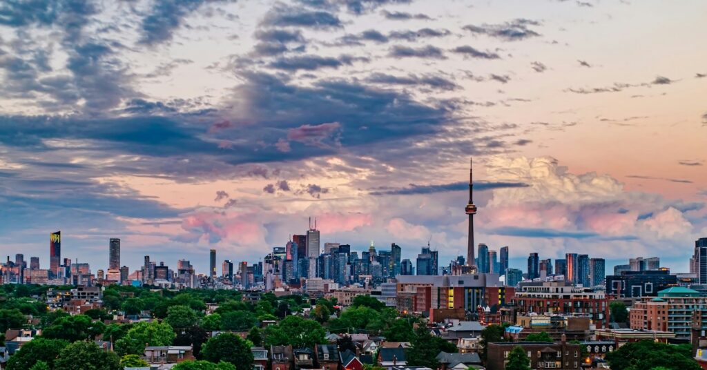 Toronto city skyline with clouds low where Boulby Weinberg Fishman LLP Partners were recognized for 2026 Lexpert Directory for Family Law